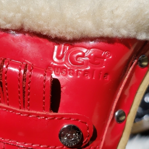 Ugg Kiltie Red Patent Leather Clogs Mules 4 - Picture 6 of 16